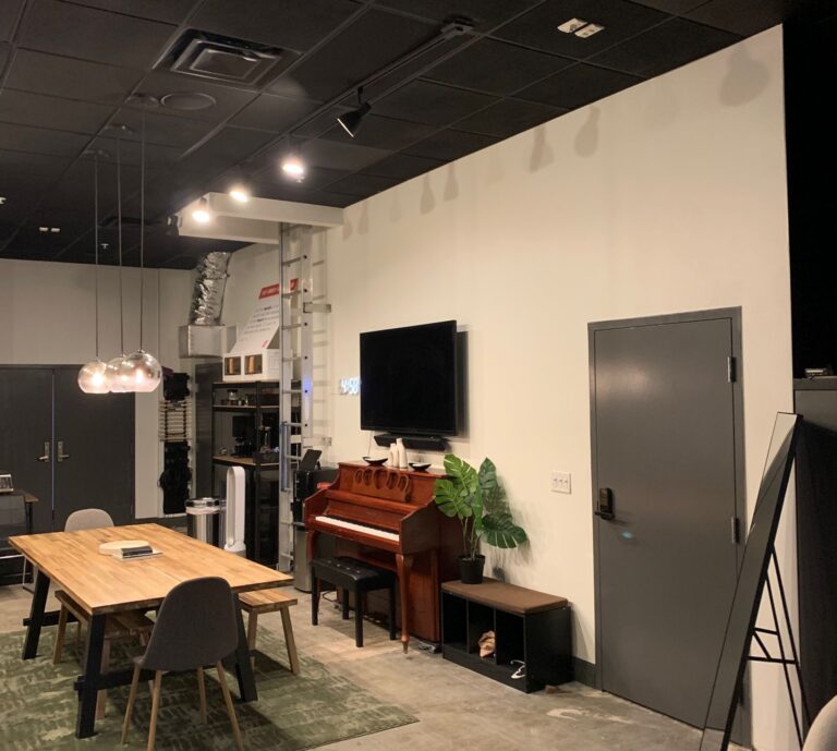interior-painting-off-white-commercial-painting-black ceiling